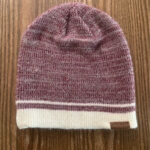 Sperry Burgundy and Ivory Knit Beanie